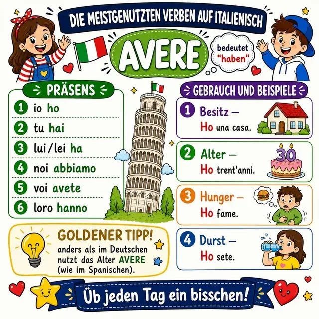 Mindmap: Verb AVERE